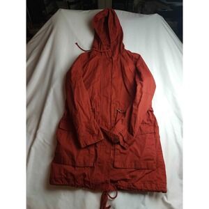 Forever 21 Anorak Jacket Womens L Red Utility Wear Grunge Indie Gorpcore Hoodie